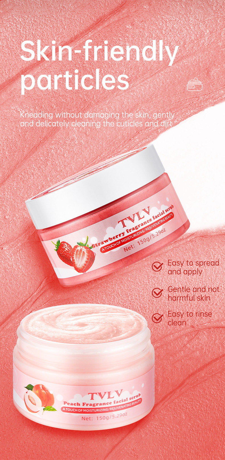 Xiumei Дао tvlv草莓桃子fragrance facial scrub exfoliating cream OTHER