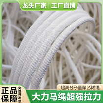 Ultra-high molecular weight polyethylene rope acid and alkali resistant anti-UV safety rope high strength wear-resistant cut-resistant powerful horse rope