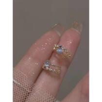 Blue Cats Eye Stone Earrings Exquisite Commuting Fashion Internet Celebrity Earrings Womens High-end Earrings 2024 New Trendy Earrings