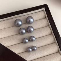 2024 New Silver Gray Bean Pearl Earrings for Women Retro Hong Kong Style Earrings Temperament Niche Fashion Versatile Earrings