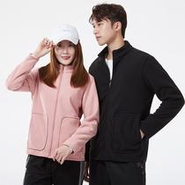 Outdoor couple polar fleece casual jacket womens fleece thickened cardigan sweatshirt double-sided fleece jacket mens fleece jacket