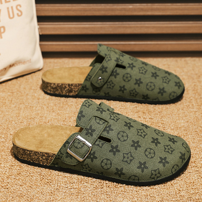 Suitable for Lvafgh's New Birkenstock Shoes for Men, All-Season Classic Star Pattern, Retro Cork Sole, Casual Outdoor Wear