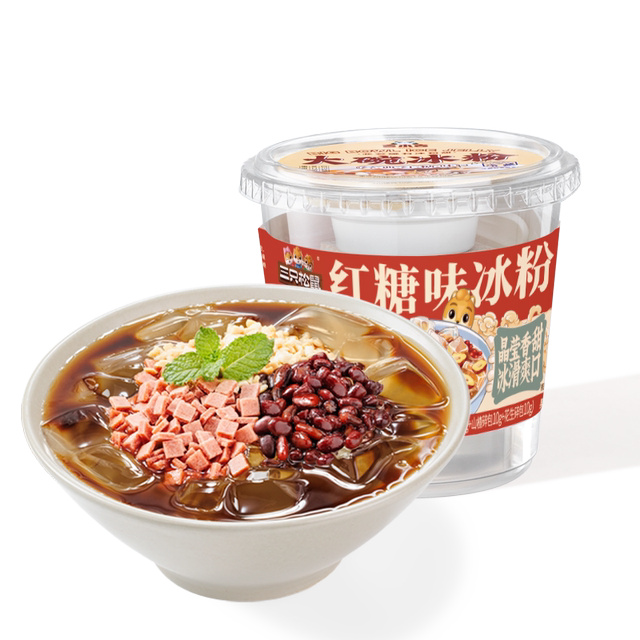 White jelly ready-to-eat large bowl of finished product cooling and refreshing ice summer drink