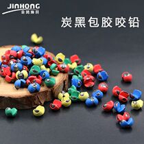 Jinhong color plastic-coated round opening lead biting rock fishing clip lead opening lead micro lead raft fishing gear lead pendant