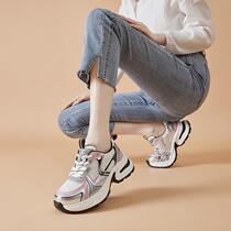 Genuine thick-soled dad shoes for women 2024 spring new mesh lightweight versatile casual shoes campus running shoes trendy