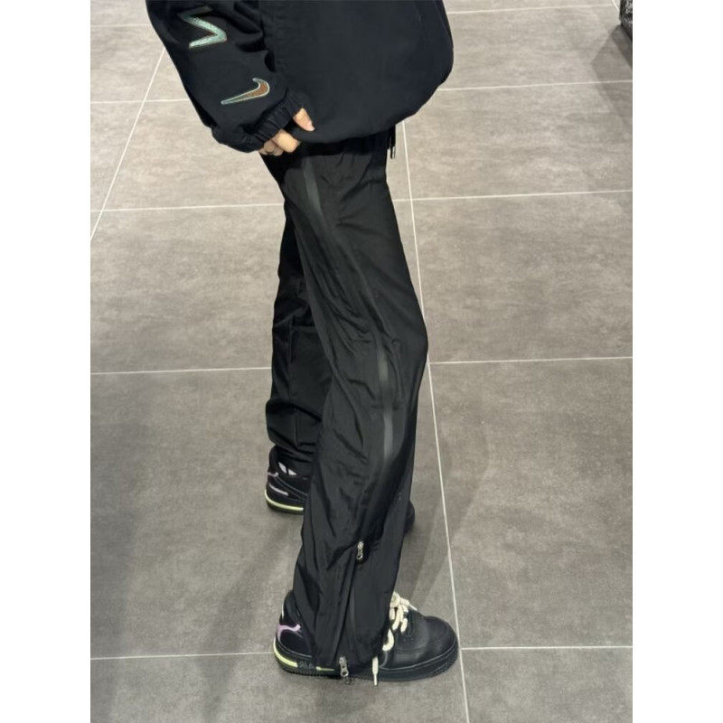American-Style Functional Three-Proof Softshell Pants for Men, Side Zipper Nylon Quick-Dry Pants, Outdoor Sports Hiking Pants