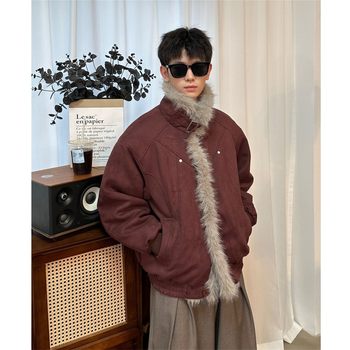 Mountain carving fur collar down jacket for men in winter Mountain carving fur collar down jacket for men in winter