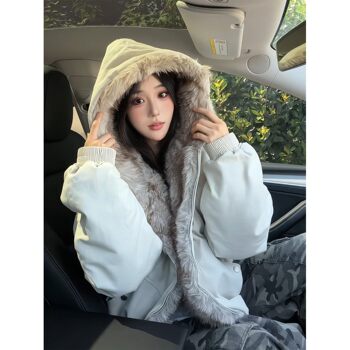 Cleanfit mountain carved fur collar cotton clothes for men and women Cleanfit mountain carved fur collar cotton clothes for men and women