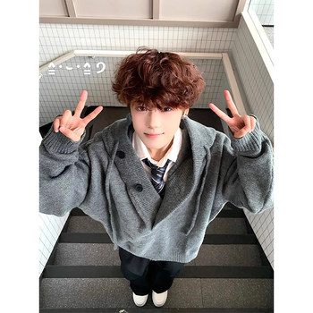 American style half cardigan hooded sweater for men autumn loose American style half cardigan hooded sweater for men autumn loose