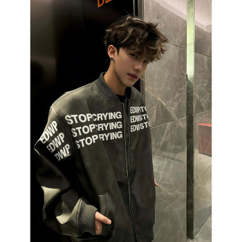 American letter print quilted baseball uniform for men in autumn and winter American letter print quilted baseball uniform for men in autumn and winter