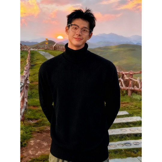 Cleanfit black turtleneck men's winter sweater