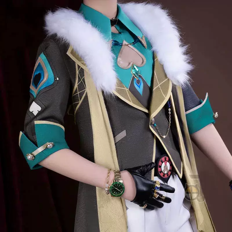 Honkai Star Rail Aventurine Cosplay Costume Wig Uniform Hat