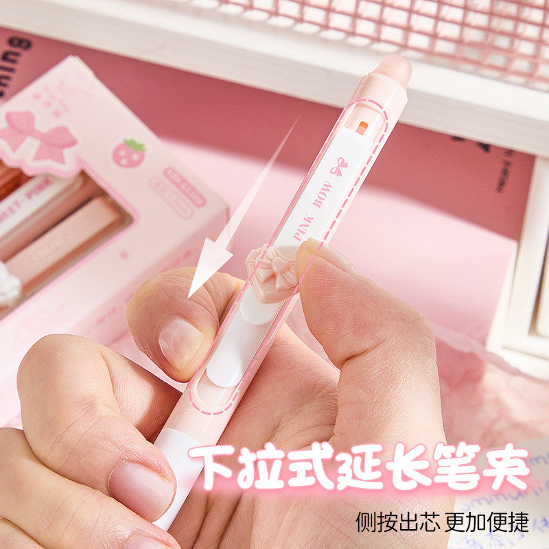 Erasable Pen for Girls, Hot-Selling Erasable Retractable Gel Pen, Cute ins Style, High Appearance Value, Student-Specific, Third Grade, Thermal-Sensitive Pen for Practice Questions, Smooth Black Pen, Blue Refill Pen, Large Capacity Water Pen, Ballpoint Pen