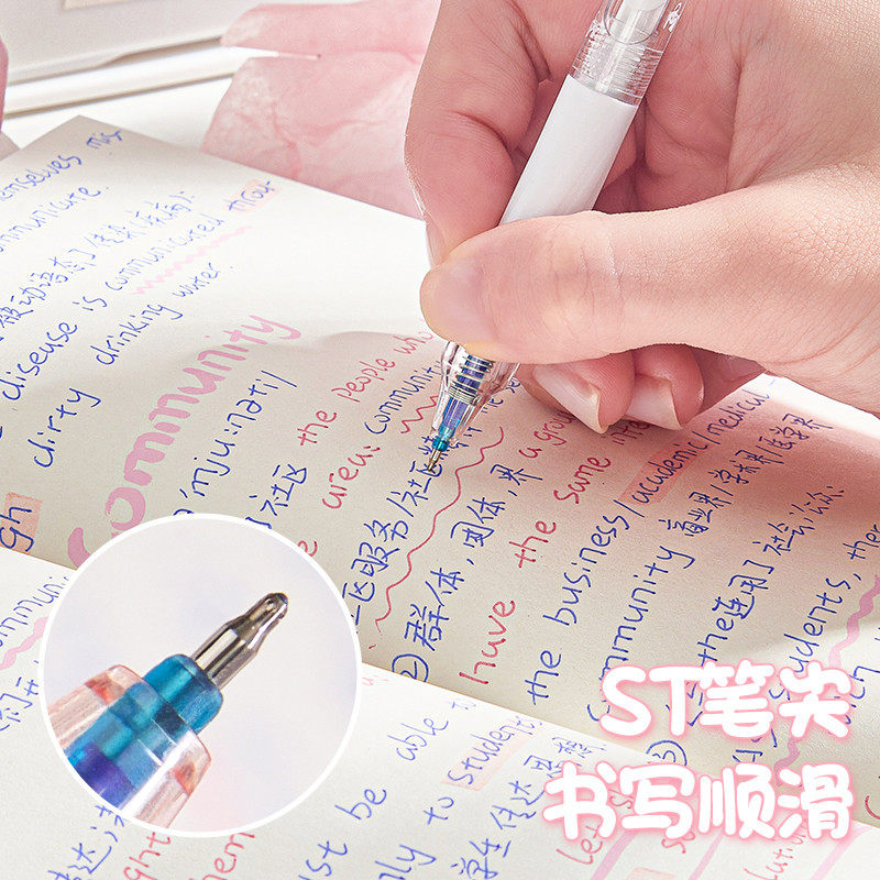 Erasable Pen for Girls, Hot-Selling Erasable Retractable Gel Pen, Cute ins Style, High Appearance Value, Student-Specific, Third Grade, Thermal-Sensitive Pen for Practice Questions, Smooth Black Pen, Blue Refill Pen, Large Capacity Water Pen, Ballpoint Pen