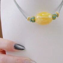 (Q Jewelry) Fresh White Candied Date Beads Braided Rope Necklace Slightly Different