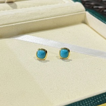 (Q Jewelry)S925 Silver Turquoise Stud Earrings Slightly Different