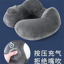 Travel pillow U-shaped pillow press inflatable flight neck pillow business trip neck U-shaped pillow long-distance travel