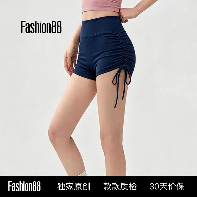 High-Waisted Drawstring Yoga Shorts for Women, Tight-Fitting Butt-Lifting Sports Fitness Pants with Lace-Up Waistband, New Summer Style High-Waisted Drawstring Yoga Shorts for Women, Tight-Fitting Butt-Lifting Sports Fitness Pants with Lace-Up Waistband, New Summer Style