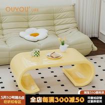 European cream style egg roll tea table small table living room home designer tea table simple wabi-sabi style art low table