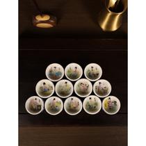 Cricket pot cricket basin water bowl sink water feeder utensils and supplies Jingdezhen refined twelve golden hairpins and eight immortal weapons