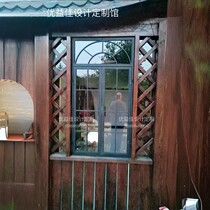 French retro windows wrought iron casement windows attic arched glass doors and windows custom-made old house arc lattice windows