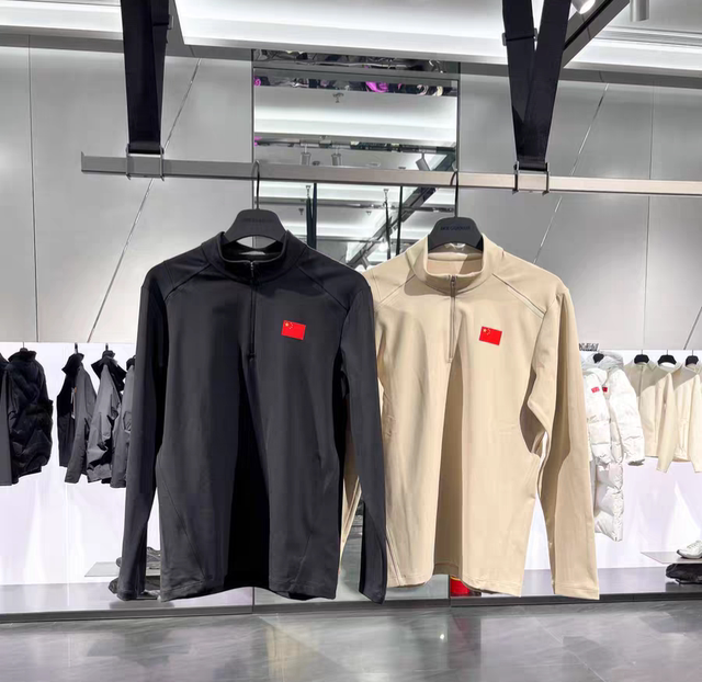 Anta Long-Sleeve National Flag Style Champion Men's Spring Half-Zip Sports Stand-Up Collar Commuter Knit T-Shirt 152610403