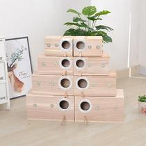 Solid wood Venebird tiger peonies Peony wind parrot breeding box Nest Box Bird Nest to send wood chips stations Multiprovince