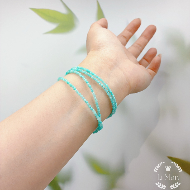 Various Natural Crystal Synthetic Stones 2mm Ultra-Fine Four-Circle Bracelet Necklace Anklet Three-In-One 68cm Magnetic Clasp 6467