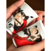 Hand-painted fragrance cup high OWZ high-end hand tea cup household tea set tea gathering fragrance Zhong Kui personalized ceramic high magnolia