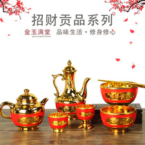 Plastic tea pot for worshiping Buddha worshiping tea wine cup worshiping fruit plate worshiping altar offering tribute ornaments offering bowls and chopsticks