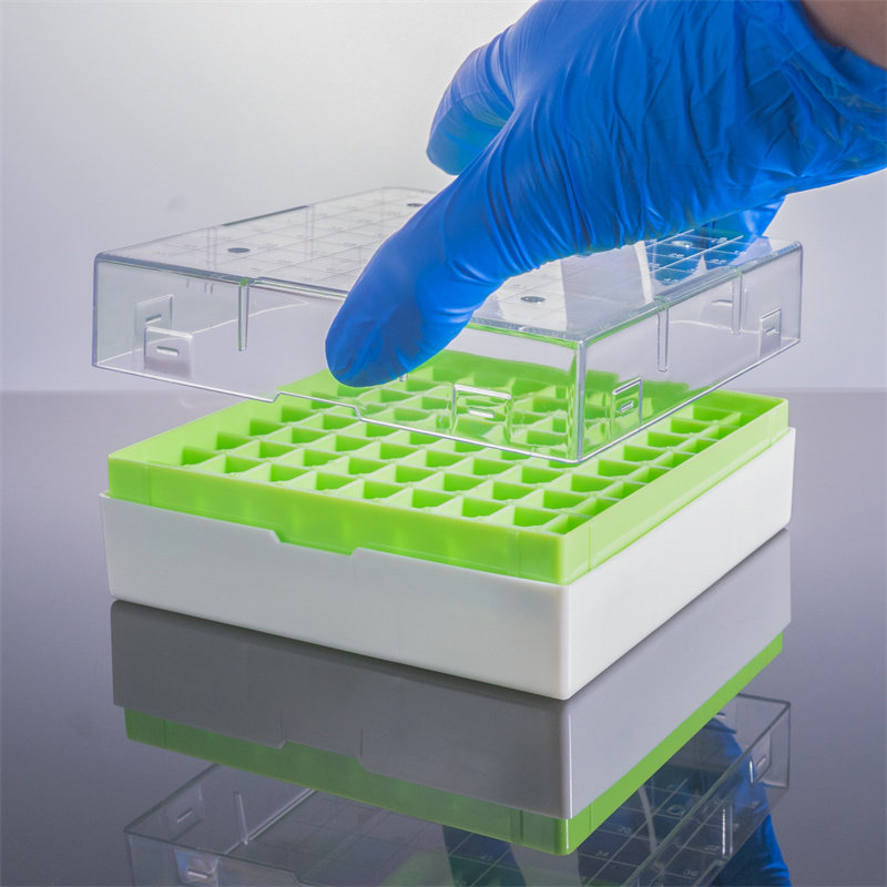 卡赛科生物实验室冻存盒PP0.5/1.5/2/5ml冻存管ep试管盒收纳盒实验室防水PC样品盒编码81/100孔格样本冷冻盒