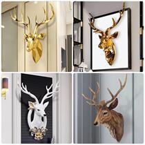 High-end Lucky Deer Head Wall Hanging Simple Light Luxury Wall Decor Living Room TV Background Wall Decoration Pendant Porch Hanging