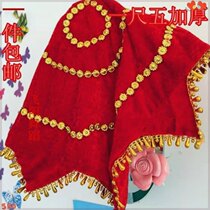 Red octagonal scarf professional dance handkerchief flower yangko dance handkerchief Northeast duo performance square scarf handkerchief