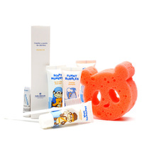 Customized travel set sponge bath wipe hotel supplies disposable toiletry set disposable toothbrush