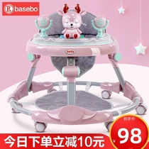 Baby walker with anti-o-legs multi-functional anti-rollover stroller baby can sit and push learn to drive start car