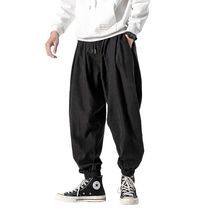 Mens Black Pants Hip Hop Sreetwear Fashion Jogger Harem Tro