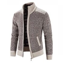 New Mens Sweater Coat Fashion Patchwork Cardigan Men Knitte