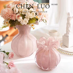 Chenluo Vase ornaments living room flower arrangement glass glaze Accessible Luxury Fancy pink dining table living room French Crystal small