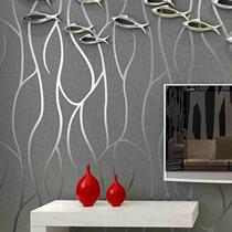 Modern minimalist 3D three-dimensional curve wallpaper High-end deerskin velvet abstract lines bedroom living room background wallpaper