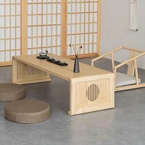 Tatami tea table Zen coffee table solid wood small table black walnut bay window table balcony new Chinese style low Kang table