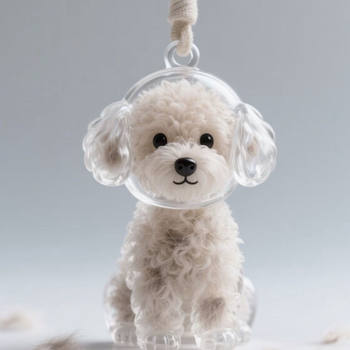 The same model of xiaohongshu, high-value hair storage creative keychain, dog transparent fur ball pendant, pet dog hair storage