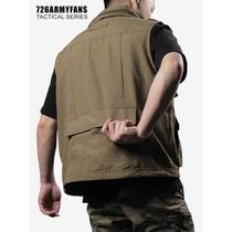 Hot selling 726 military fan photography vest mens outdoor casual multi-pocket hooded jacket fishing functional vest