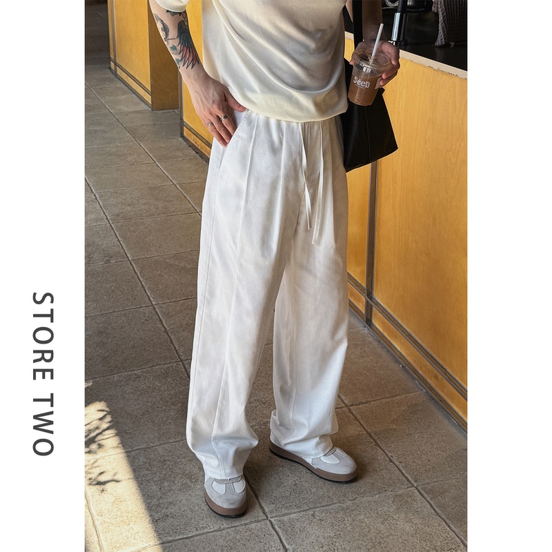 Bl 26Ss "Tencel Linen" Summer Relaxed Old Money Style Casual Versatile Loose Straight Men's Pants