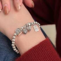 Yinruitai s925 sterling silver round pearl glossy lotus seed ethnic style wish-fulfillment bracelet for women Korean style fresh style bracelet