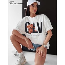 Hirsionsan Oversized Cotton T Shirts for Women Summer Loose