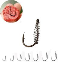 10-20PCS lot Fishing Spring Swivel Hook Barbed Carp Hook Fl