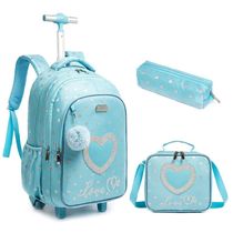 Childrens Wheeled Backpack Bag Set with Lunch Box School Ro