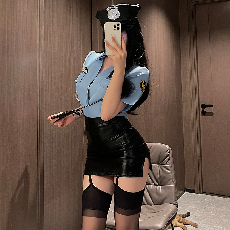Sexy Policewoman Uniform Set Role-Playing Costume Female Pure Desire Streamer Cross-Dressing Policewoman Cosplay Costume Nightclub