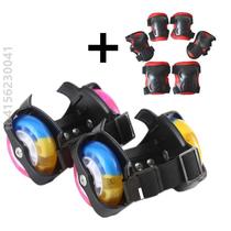 Hair Optic Starry Air Wheel Slip Wind Fire Children With PU Skate _ Wheels Skating Shoes Light Wheel Assisted Four-Wheel Storm Walking Shoes