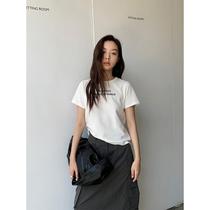THE MIND letter printed short-sleeved T-shirt for women 2024 early autumn new Korean style simple versatile top A9126